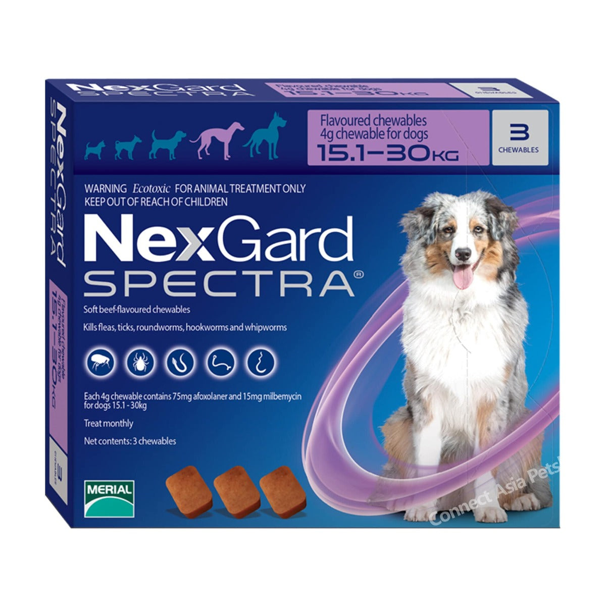 Nexgard Spectra Antiparasitario - 3 Tabletas - 30,1a 60 kilos
