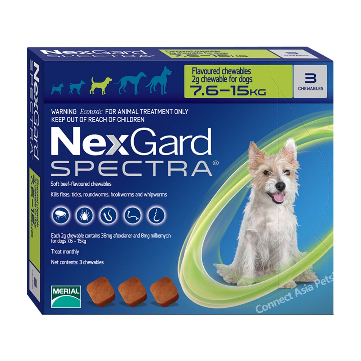 Nexgard Spectra Antiparasitario - 3 Tabletas - 15 a 30 kilos