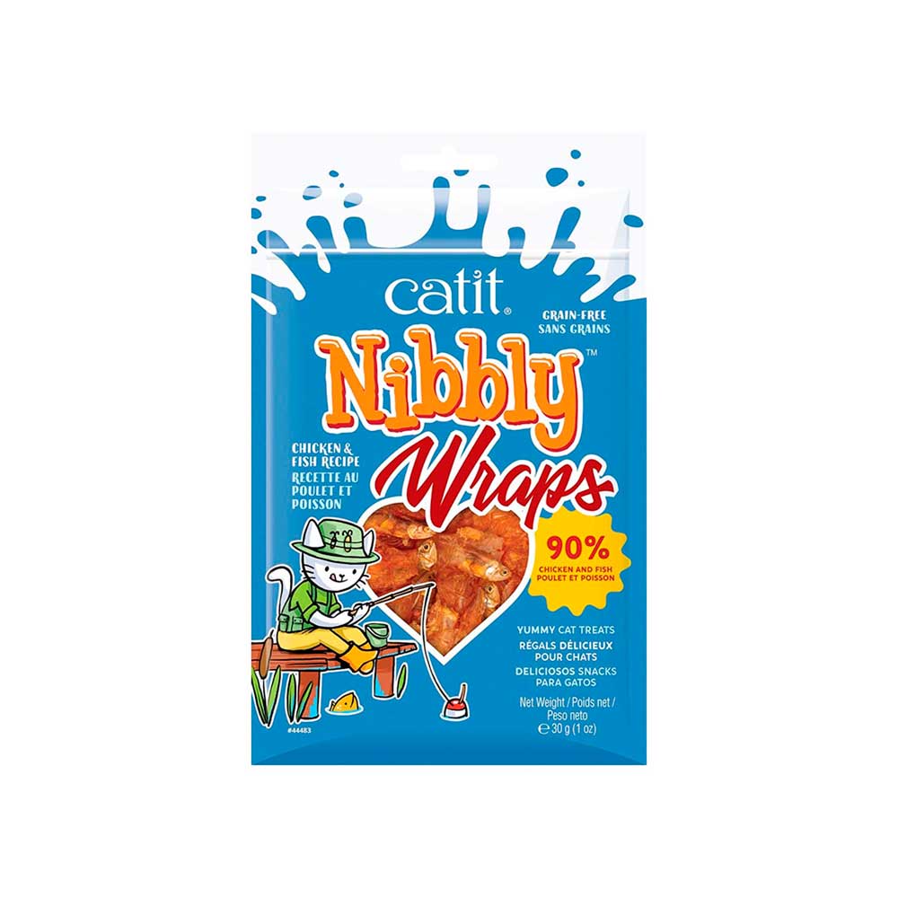 Premios Nibbly Catit Wraps Pollo y Pescado