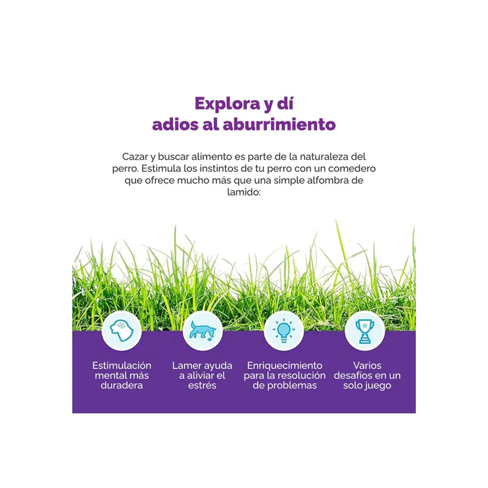 Nina Ottosson Lick N' Flip tablero interactivo con secciones texturizadas y tapas móviles en tonos verde y morado para estimulación mental