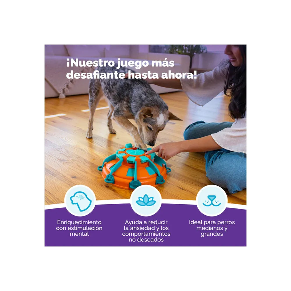 Nina Ottosson Puzzle Tower of Treats tablero interactivo con compartimentos ocultos y piezas móviles para estimular la mente del perro
