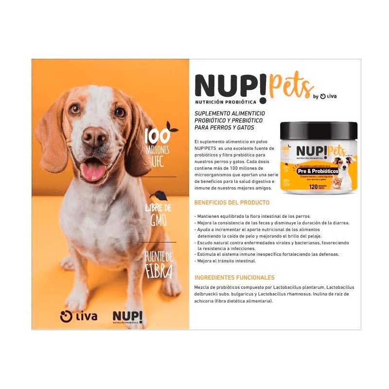 Suplemento Pre & Probióticos Nup! Pets Carne