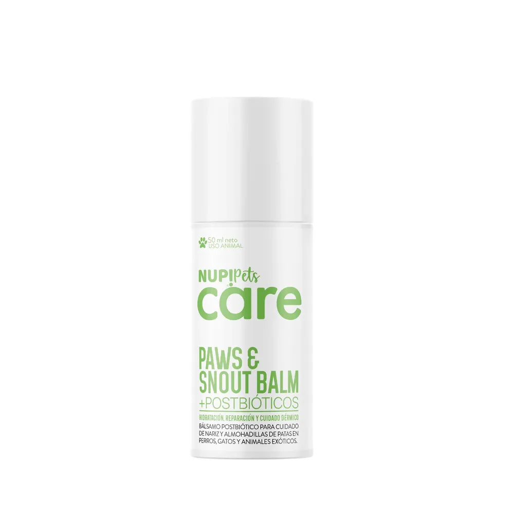 Nup! Pets Care Paw & Snout Bálsamo Patas y Nariz para perros y gatos, envase de 50 ml con fórmula hidratante.