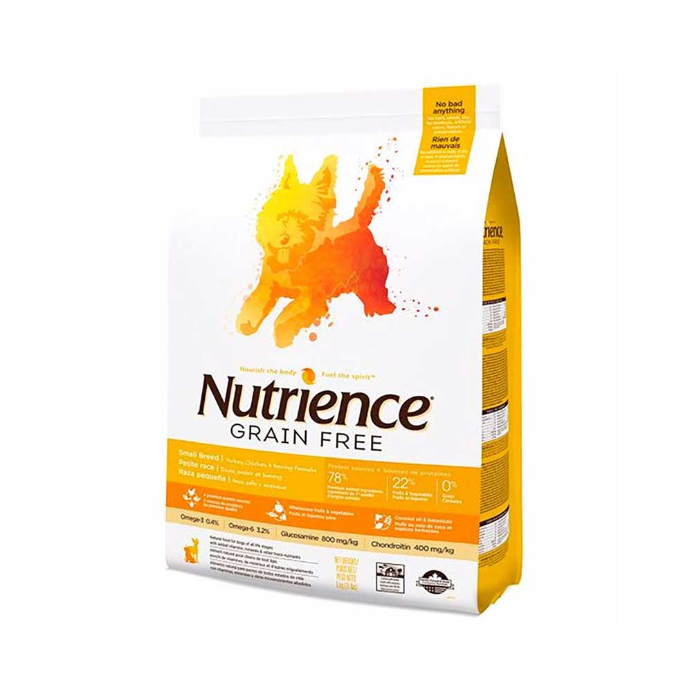 Nutrience Grain-Free "Small Bites" Pollo/Pavo/Arenque para Perros - 5 Kg
