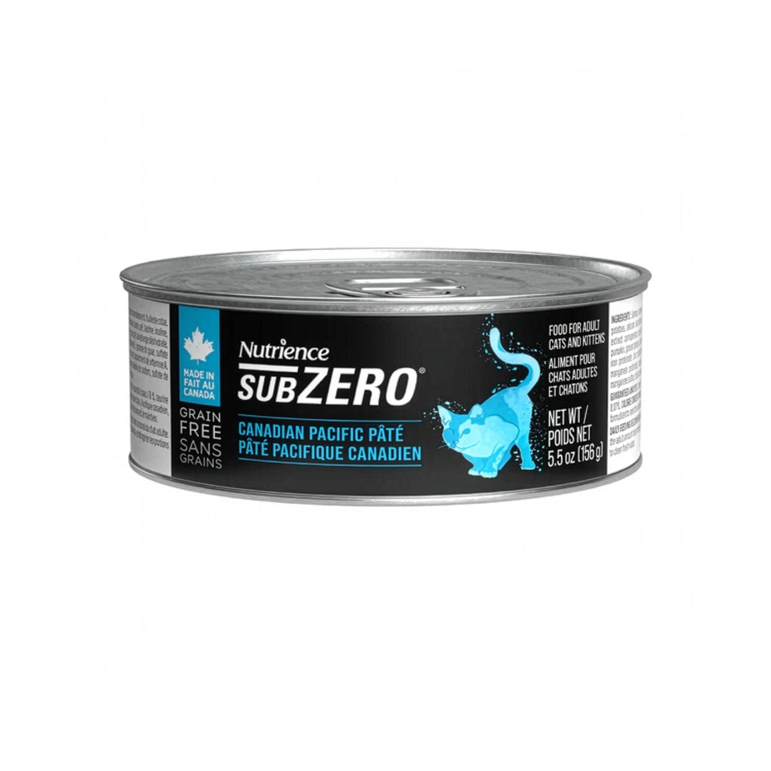 Lata Nutrience Lata Subzero Canadian Pacific para Gatos, paté canadiense grain free para gatos adultos y gatitos.
