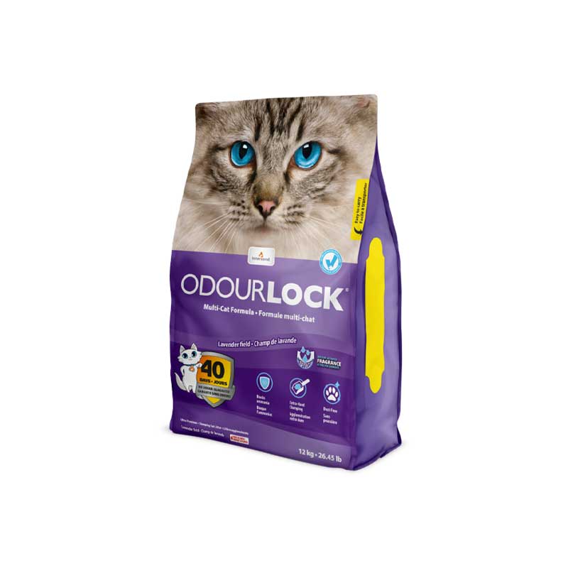 Odour Lock Lavanda Arena Sanitaria para Gatos 12 Kg