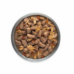 Orijen Lata Estofado con Pollo Desmenuzado y Huevos para Perros comida húmeda con trozos de pollo y huevo, rica en proteína animal.