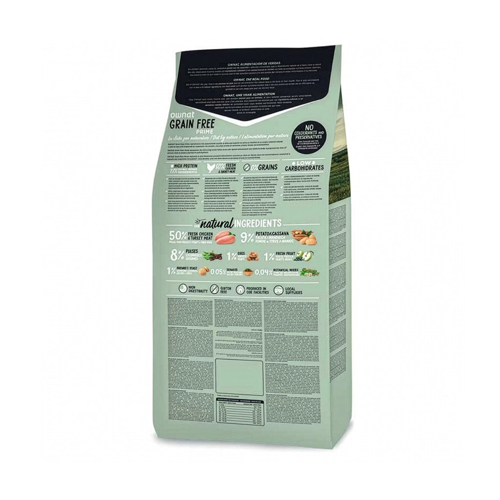 Ownat Just Grain Free "Chicken" para Perro Adulto, alimento sin cereales con pollo fresco, frutas y vegetales naturales.