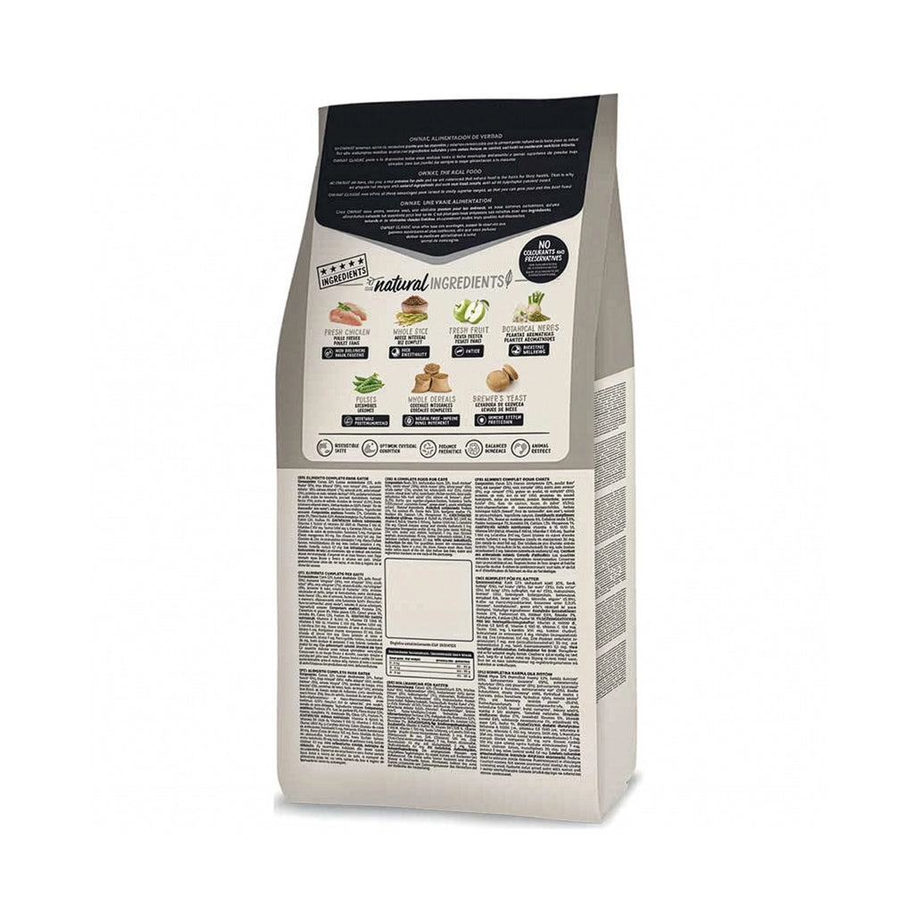 Ownat Classic "Light" para Gatos con Sobrepeso, alimento con pollo fresco, cereales integrales, frutas y vegetales naturales.