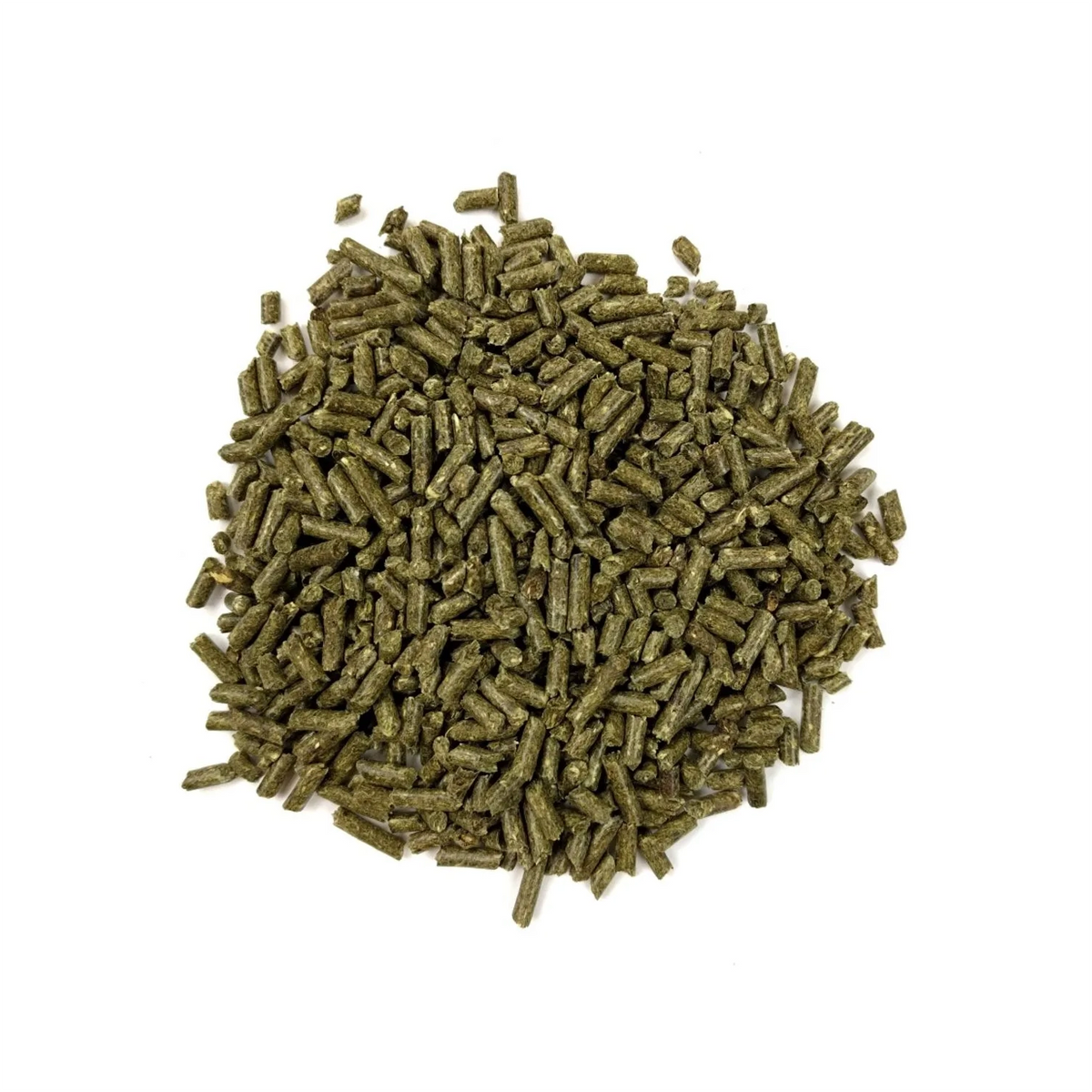 Oxbow "essentials" Alimento para Cuye Adulto, bolsa de 2,25 kg con pellets y un cuye sobre diseño de campo verde.