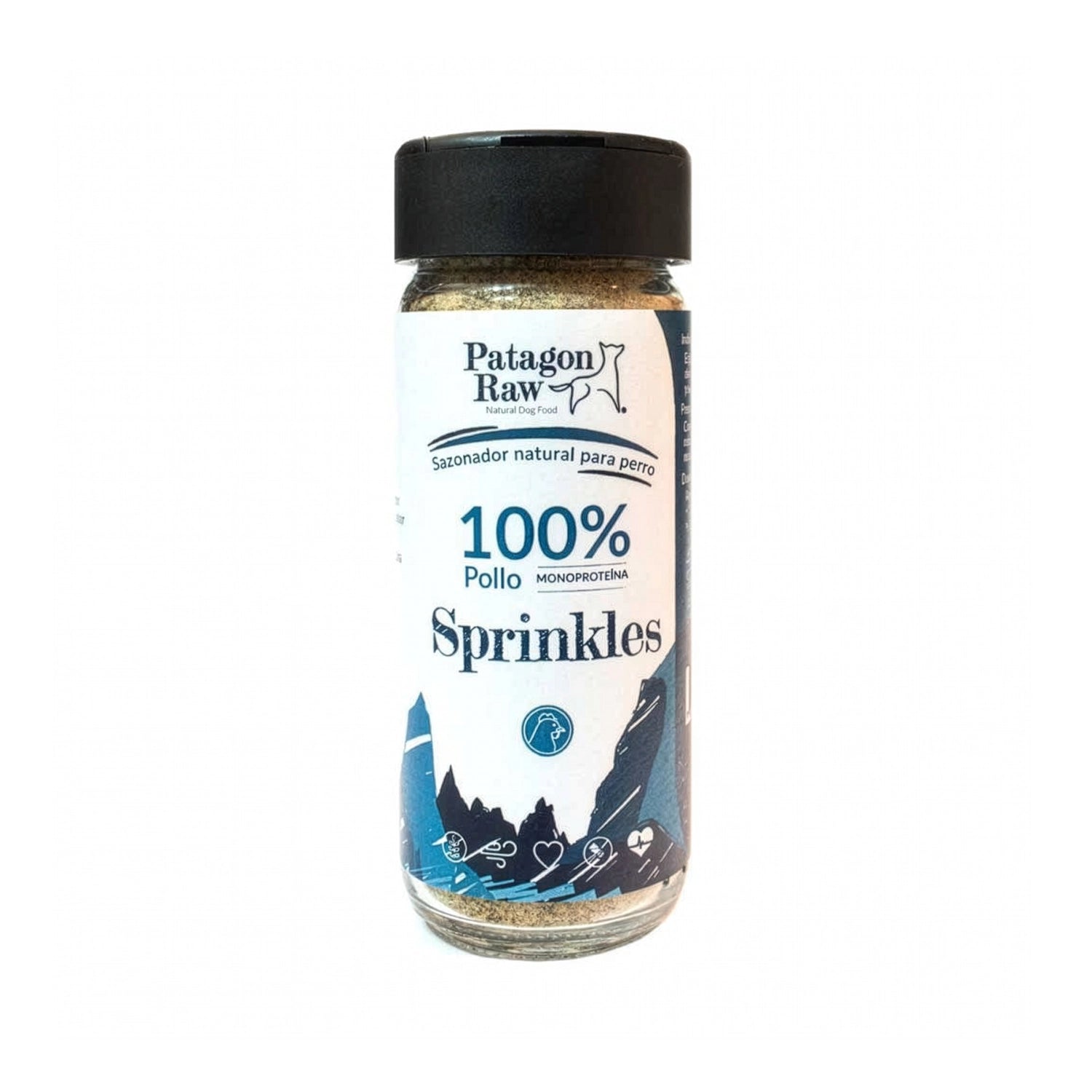 Sazonador Sprinkles Pechuga de Pollo para Perros en frasco, sazonador natural monoproteína 100% pollo para mejorar el sabor del alimento.