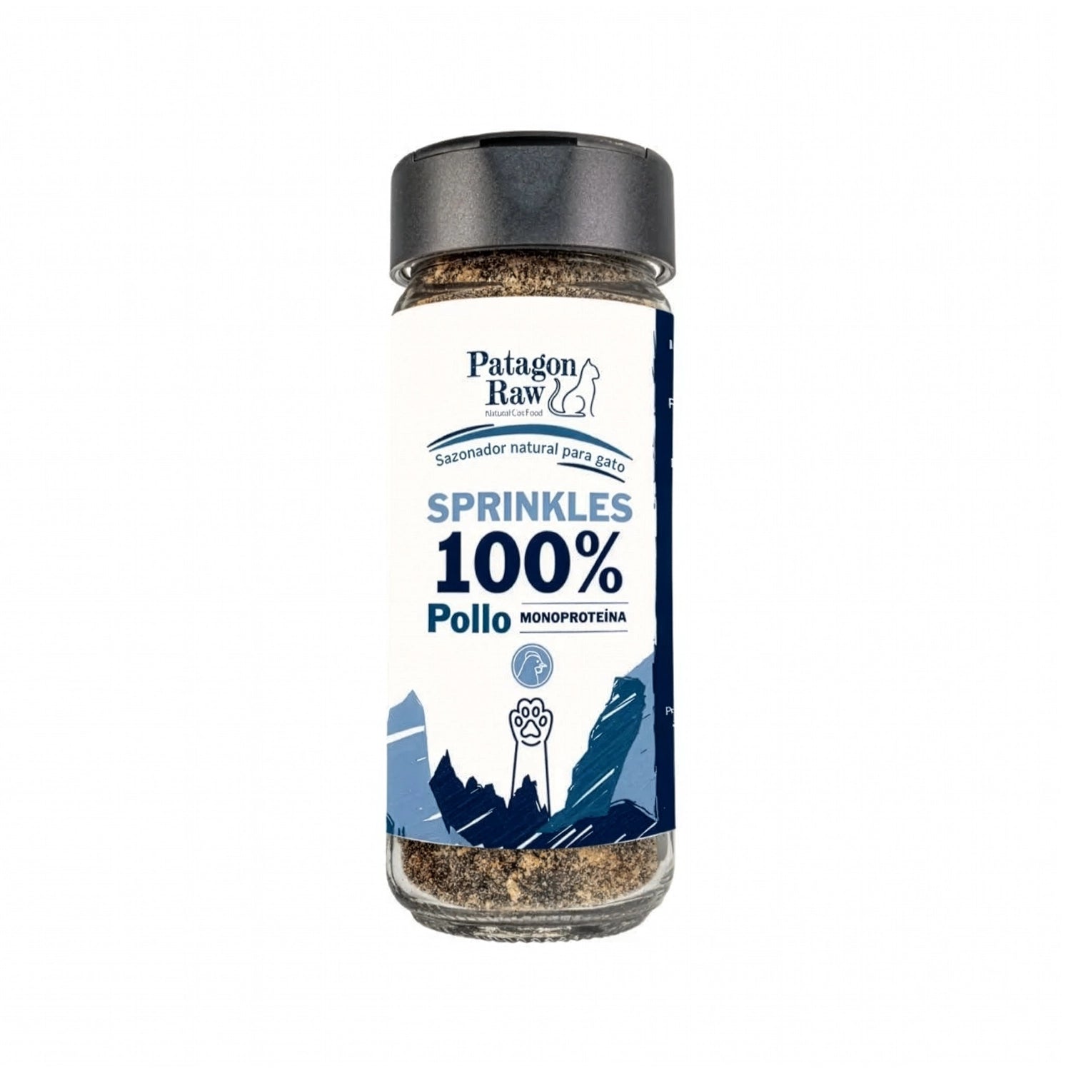 Sazonador Sprinkles Pechuga de Pollo para Gatos en frasco, sazonador natural 100% pollo monoproteína para mejorar el sabor del alimento.