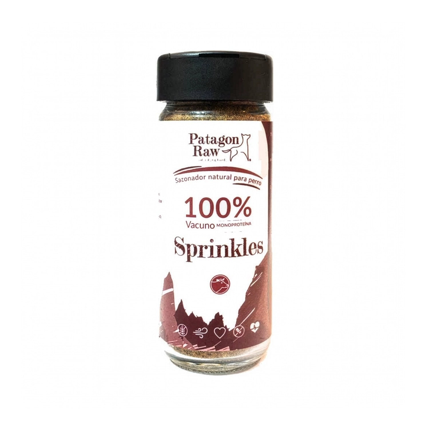 Sazonador Sprinkles Carne de Vacuno para Perros en frasco, sazonador natural monoproteína 100% vacuno para potenciar el sabor del alimento.