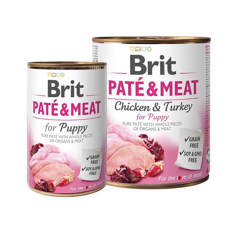 Brit Care Lata Paté & Meat de Pollo y Pavo para Cachorros - 400 gr