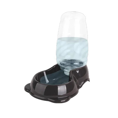 Pawise Bebedero Gravedad para mascotas, dispensador de agua con botella transparente y base negra para suministro automático