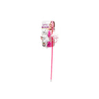 Pawise Juguete Caña Unicornio con Catnip, vara rosa con peluche de unicornio blanco y plumas para estimular el juego activo en gatos
