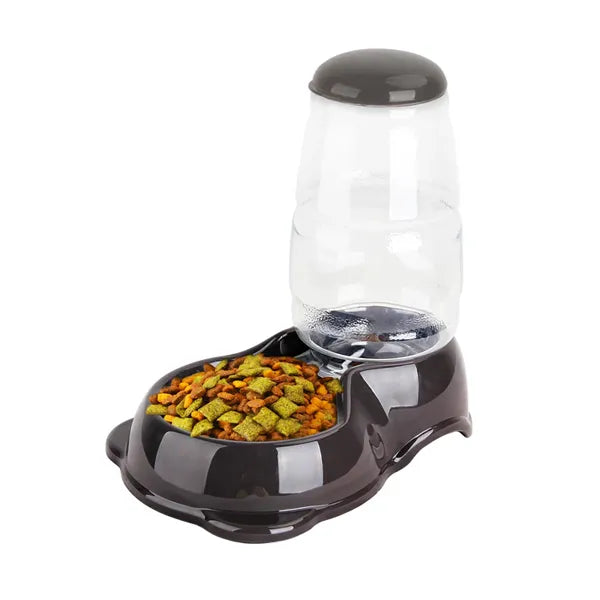 Pawise Comedero Gravedad, comedero automático con tolva superior y plato inferior lleno de croquetas para perros o gatos