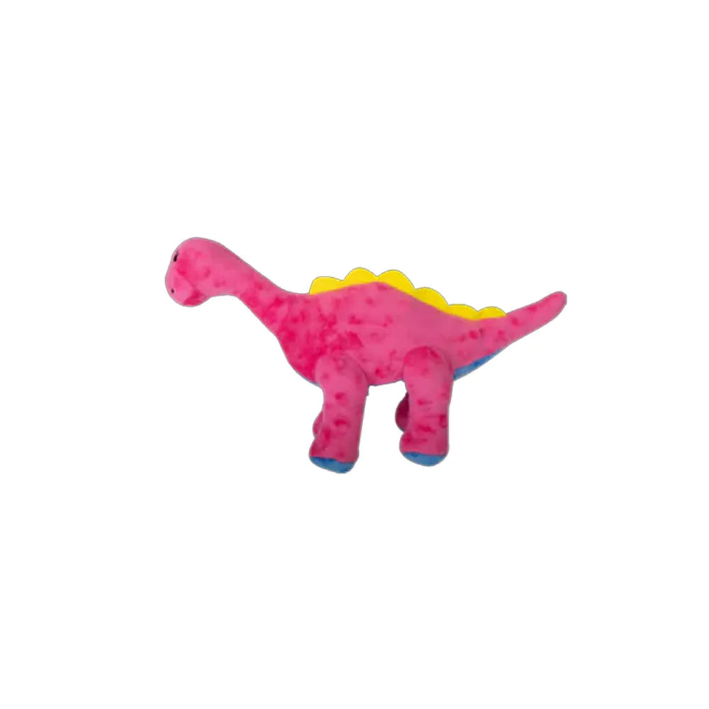 Pawise Peluche Dinosaurio Colores Surtido en tono rosado con manchas, diseño suave con detalles amarillos ideal para juego de perros