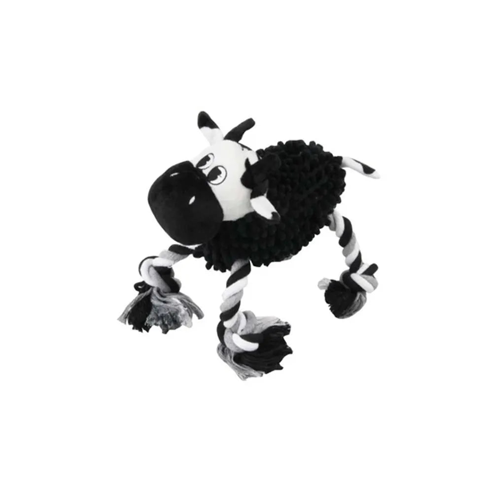 Pawise Peluche Granja Surtido para perros, juguete de cuerdas en patas y cuerpo texturizado para morder