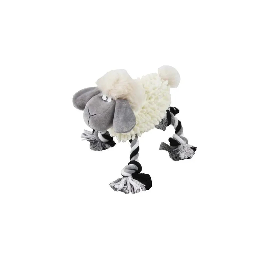 Pawise Peluche Granja Surtido para perros, juguete de cuerdas en patas y cuerpo texturizado para morder