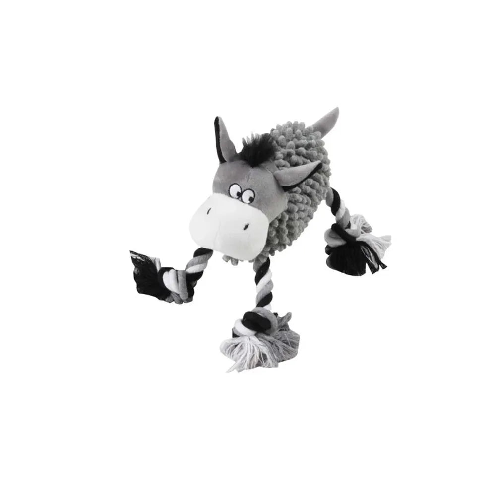 Pawise Peluche Granja Surtido para perros, juguete de cuerdas en patas y cuerpo texturizado para morder