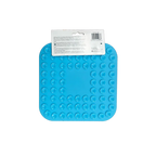 Pawise Mat para Lamer Cuadrado en colores naranja y azul, tapete texturizado con patrones para estimular y calmar a mascotas