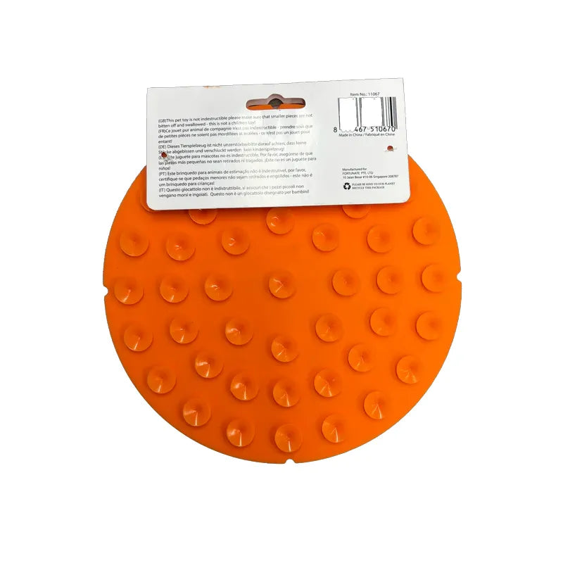 Pawise Mat para Lamer Redondo en colores azul y naranja, tapetes circulares con texturas variadas para estimulación y calma