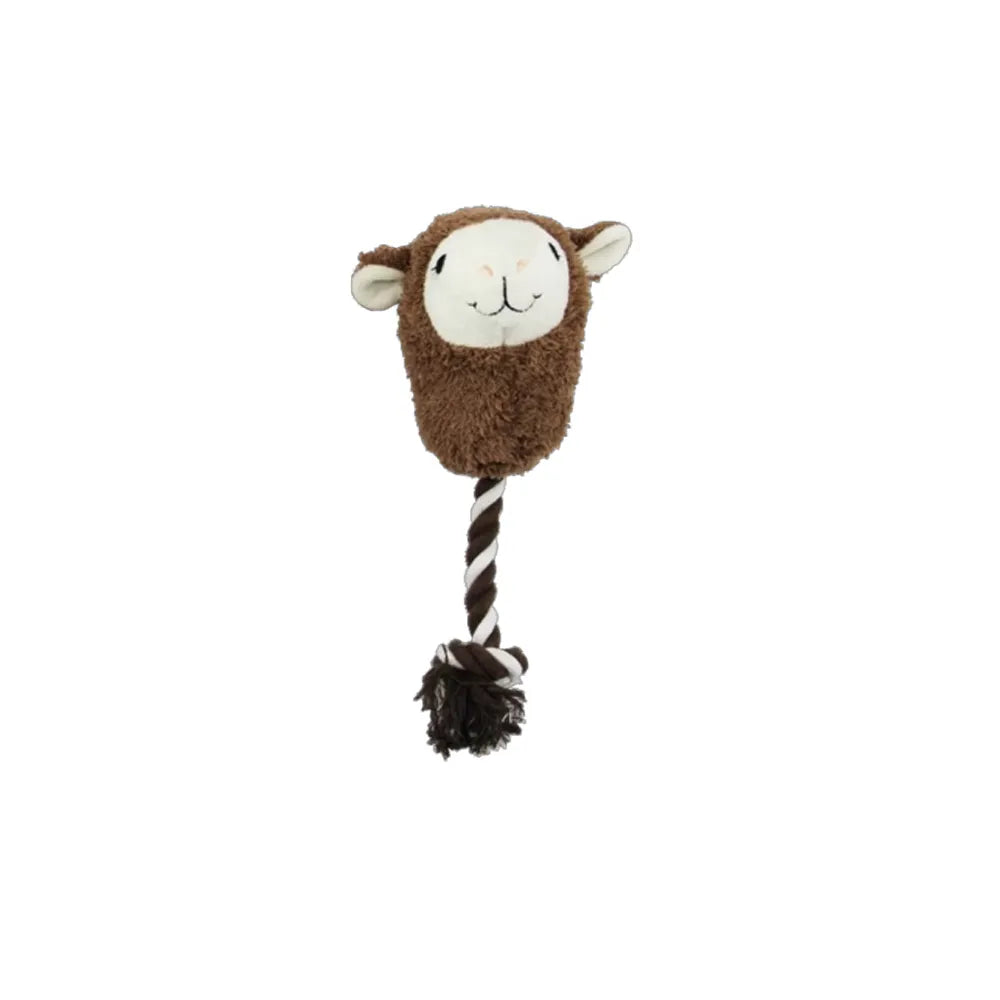 Pawise Peluche Llama con Cuerda para perros, juguete suave con cabeza de llama y cuerda trenzada resistente
