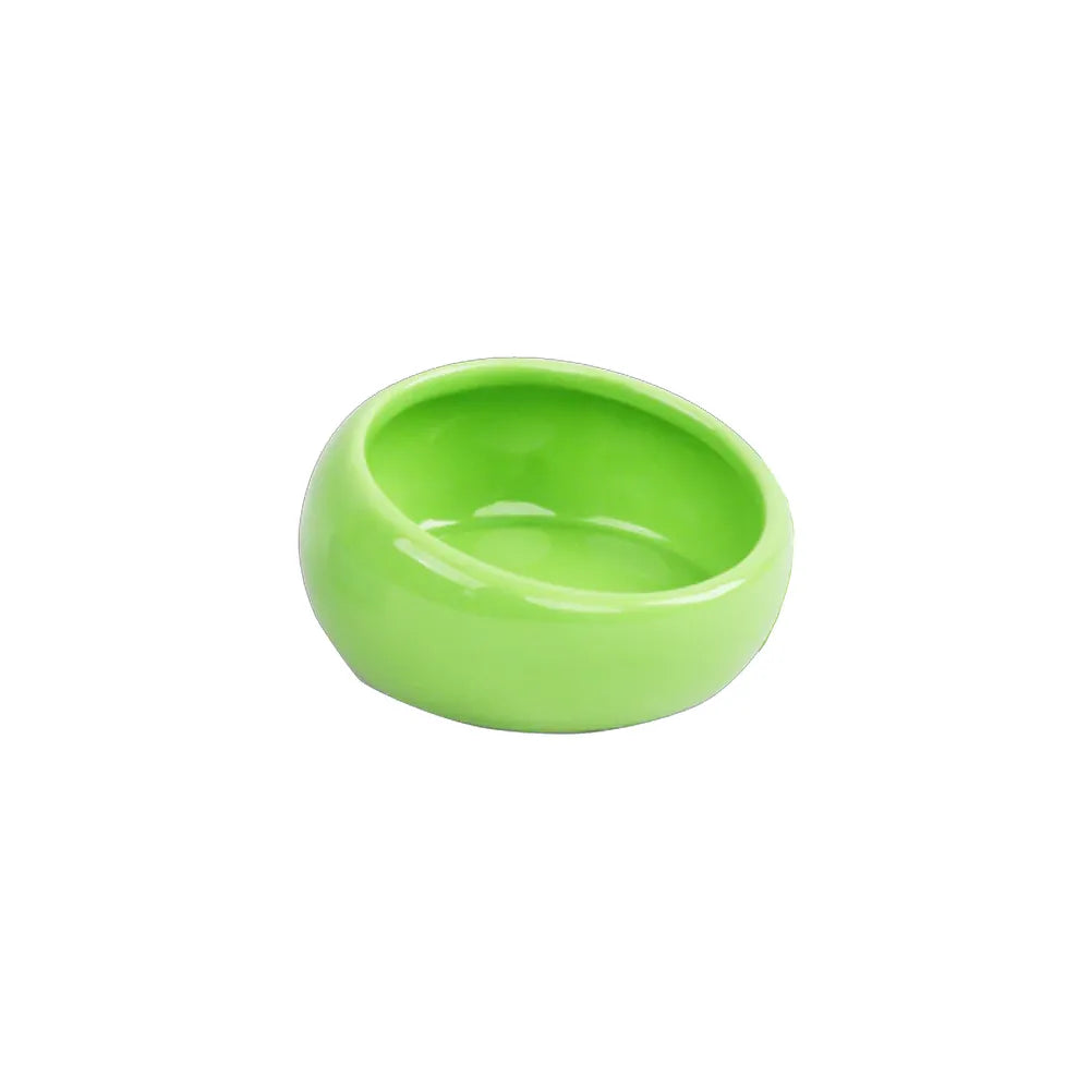 Pawise Plato Ergonómico Verde para Pequeños Animales, bowl inclinado de plástico resistente que mejora la postura al comer