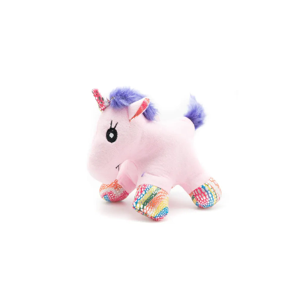 Pawise Peluche Unicornio con Sonido para perros, juguete suave y patas coloridas tipo arcoíris
