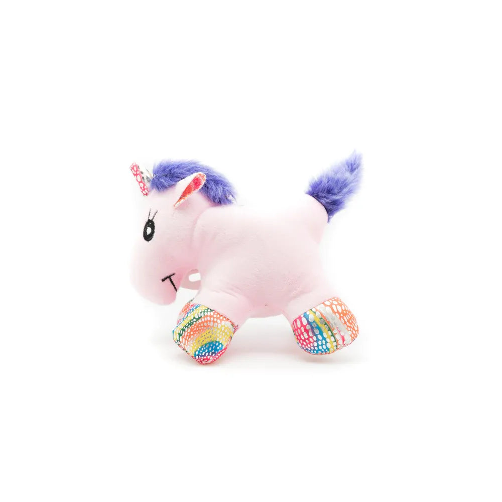 Pawise Peluche Unicornio con Sonido para perros, juguete suave y patas coloridas tipo arcoíris