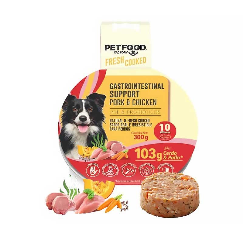 PetFood Factory Paté Gastrointestinal Cerdo y Pollo con Pre y Probióticos para Perros 300g
