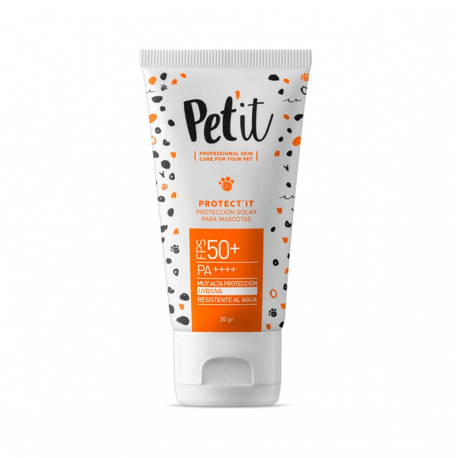 Pet it Protección Solar "Protect'it" para Mascotas, protector FPS 50+ de 30 g, resistente al agua y con protección UVA/UVB.