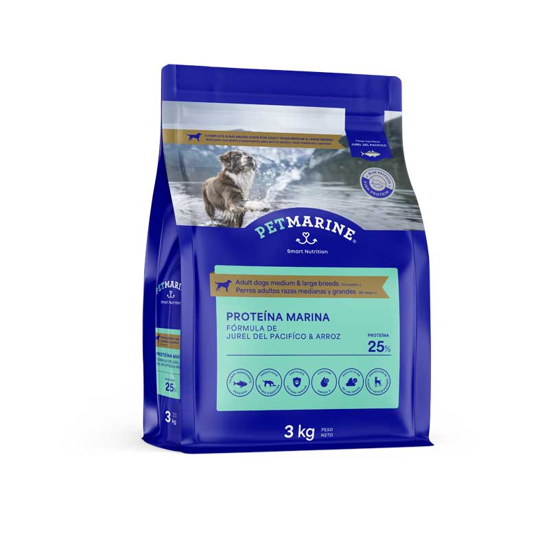 Pet Marine Jurel del Pacífico y Arroz para Perros Razas Medianas y Grandes