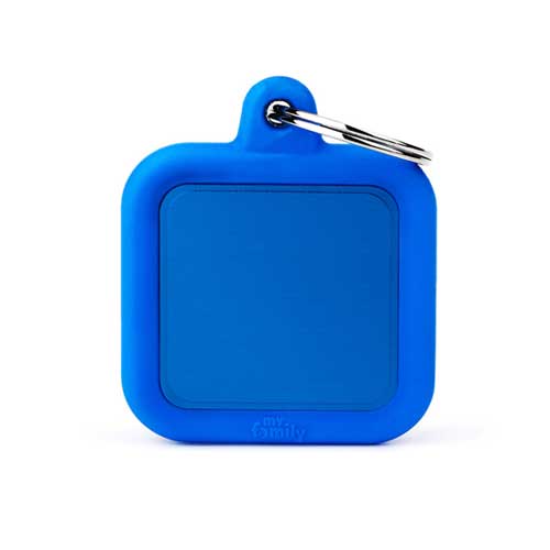 Placa Silenciosa Cuadrado "My Family" Goma Azul