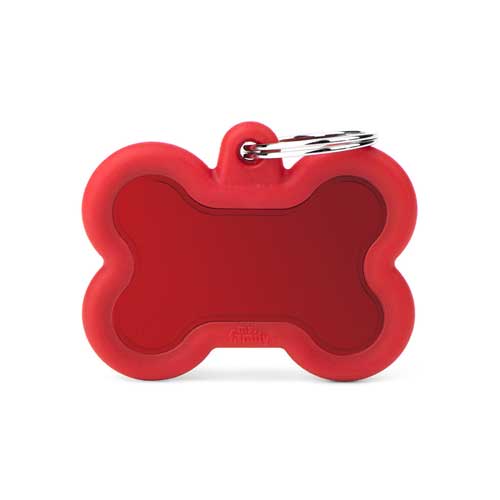 Placa Silenciosa Hueso "My Family" Goma Rojo
