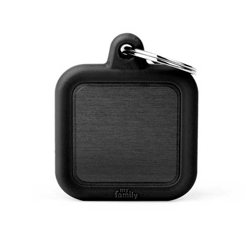 Placa Silenciosa Cuadrado "My Family" Goma Negro