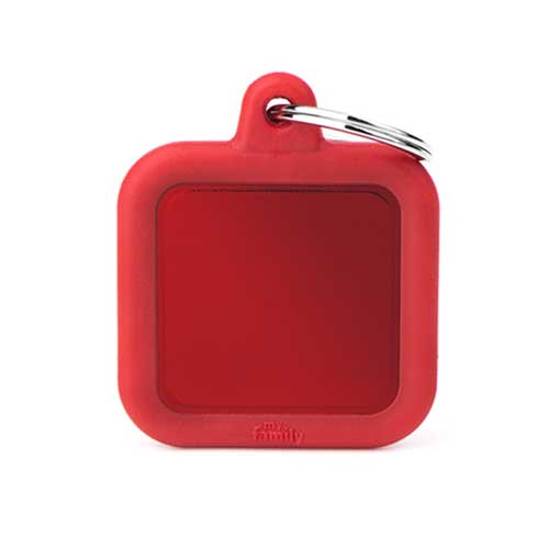 Placa Silenciosa Cuadrado "My Family" Goma Rojo