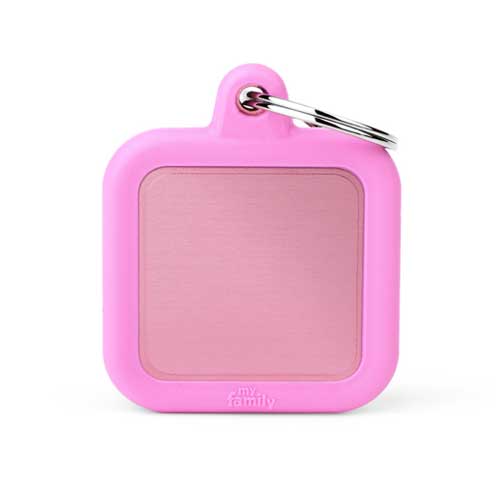 Placa Silenciosa Cuadrado "My Family" Goma Rosado