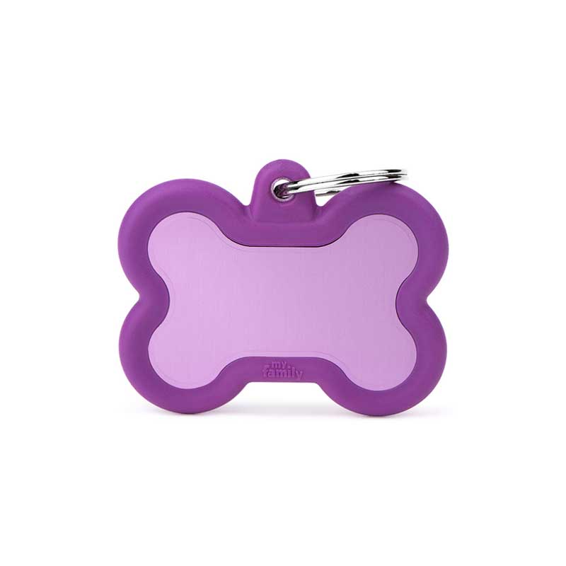 Placa Silenciosa Hueso "My Family" Goma Morado