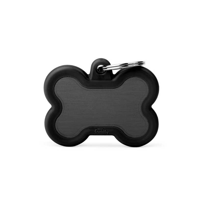 Placa Silenciosa Hueso "My Family" Goma Negro