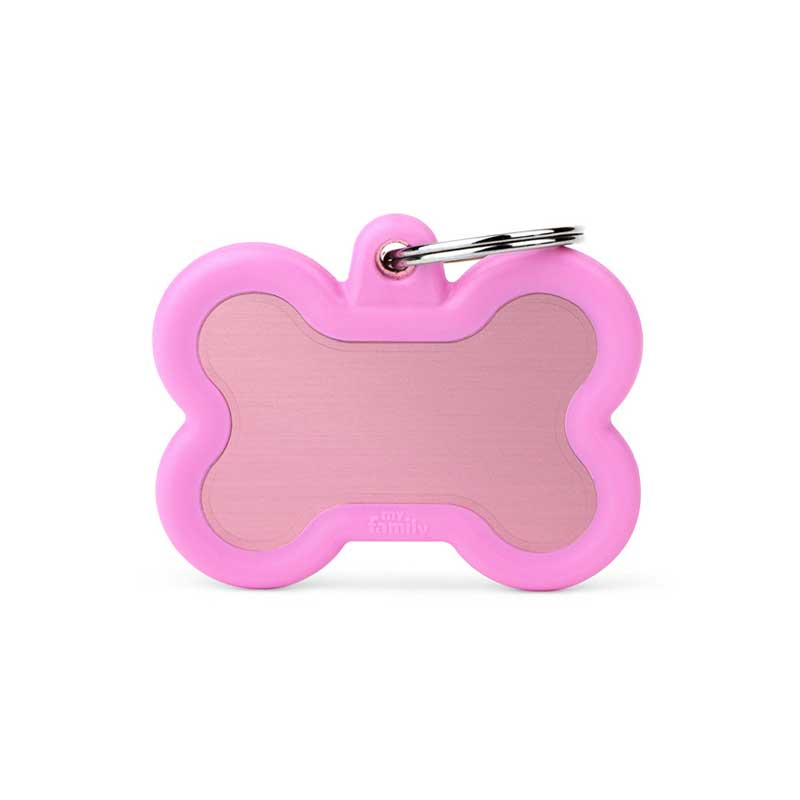 Placa Silenciosa Hueso "My Family" Goma Rosado