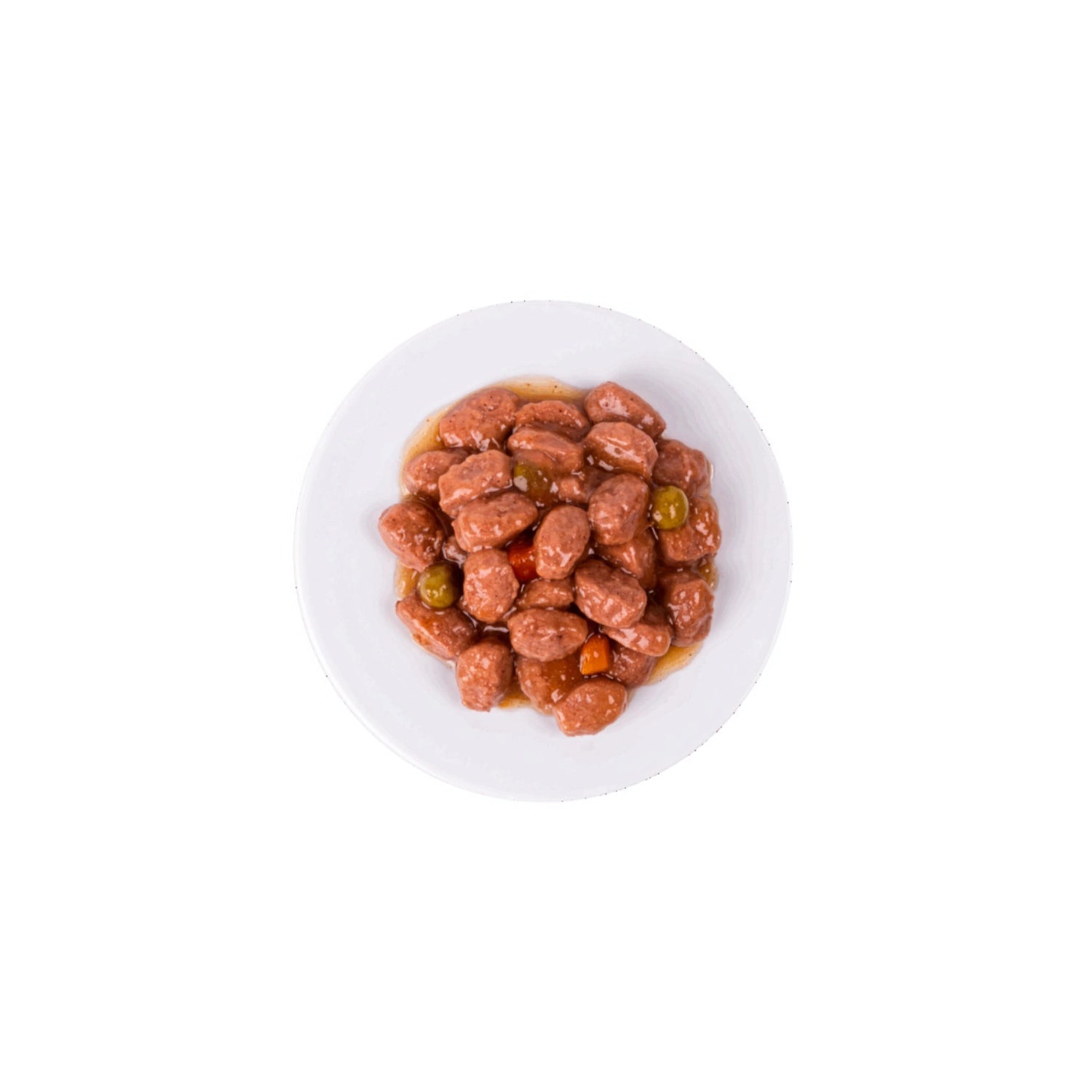 Plaisir Pouch Pollo y Vegetales para Perros, alimento húmedo con trozos de pollo y vegetales en salsa para perros adultos.
