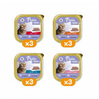 Plaisir Pate Alutray Mix Sabores para Gatos 12 x 100 gr, pack de alimento húmedo con cuatro variedades para gatos adultos.
