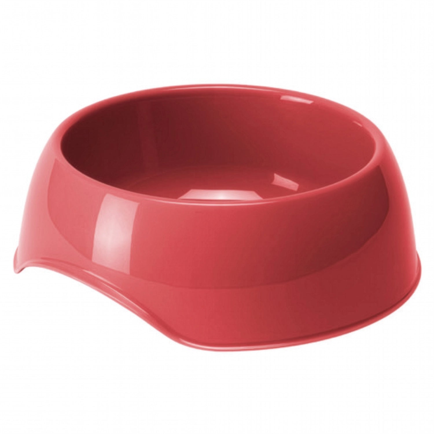 Bowl Comedero Gusto Moderna color coral, plato para perros y gatos de plástico resistente con diseño ergonómico.
