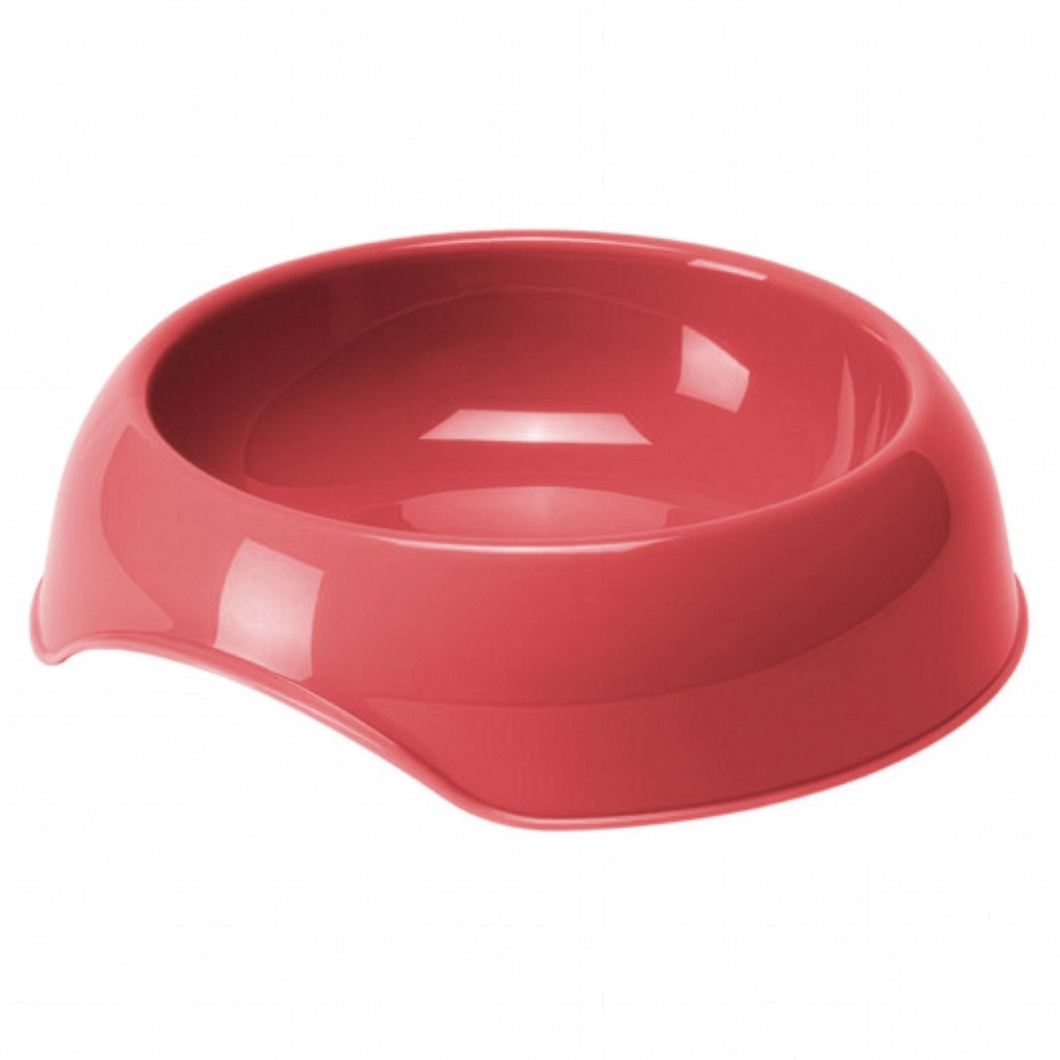 Bowl Comedero Gusto Moderna color coral, plato para perros y gatos de plástico resistente con diseño ergonómico.