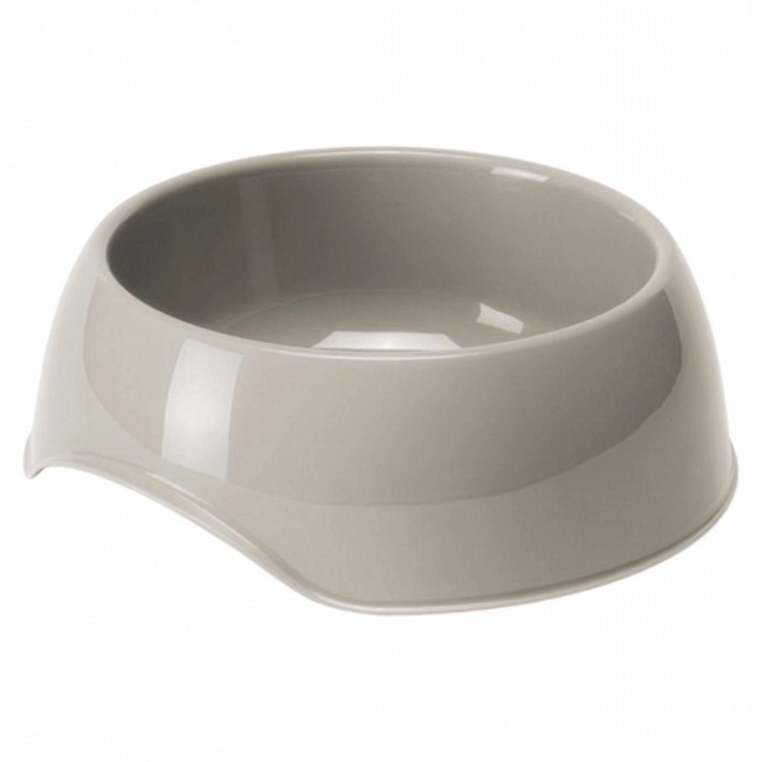 Bowl Comedero Gusto Moderna color gris, plato para perros y gatos de plástico resistente con diseño ergonómico.