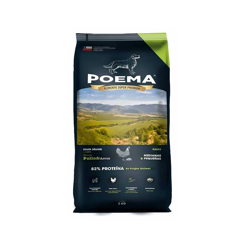 Poema Alimento Pollo para Perros Senior - 3 Kg