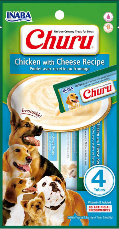 Snack Churu Pollo y Queso para Perros - 4 tubos - 56 gramos