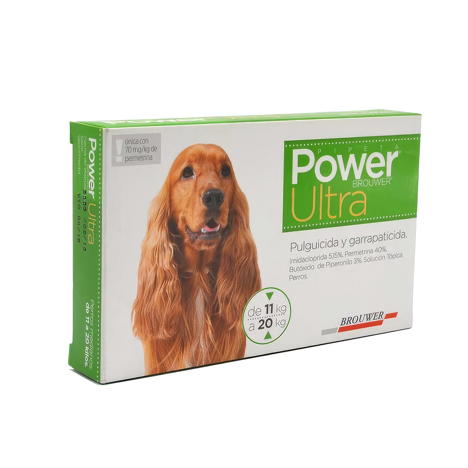 Antiparasitario Pipeta POWER ULTRA para Perros, tratamiento tópico contra pulgas y garrapatas para perros de 11 a 20 kg.